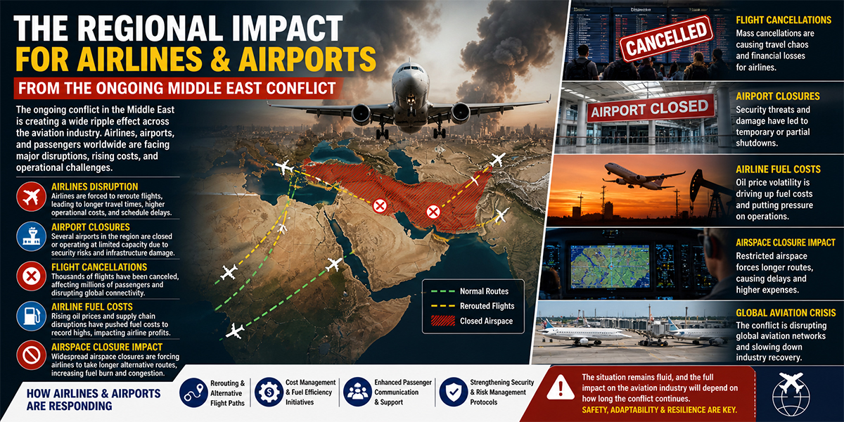 Middle East Aviation Impact: Airlines Disruption, Airport Closures & Global Aviation Crisis